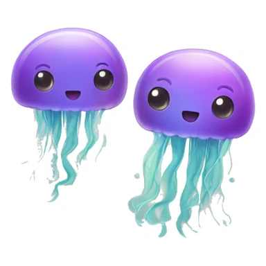 Two cute jellyfish swimming  sticker