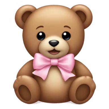 Teddy bear with baby pink bow sticker