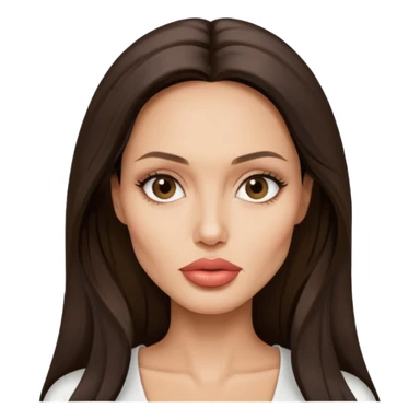 Angelina jolie , fashion model Beautiful woman model adult   large breasts  with close set eyes tan skin, full lips  long hair model white  top   sticker