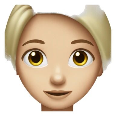 White girl with green eyes and brown hair smiling  sticker