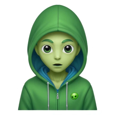 allien with hoodie sticker