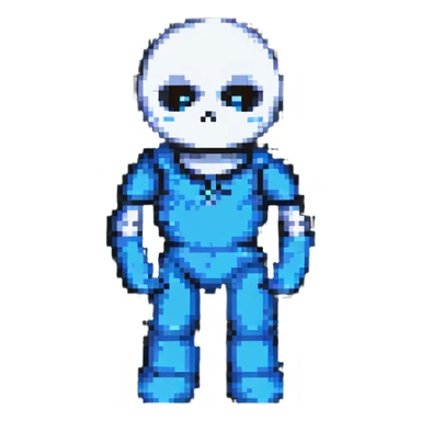 Sans in the style of pixel art sticker
