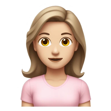 Brown hair white girl  in light pink clothes exercising sticker