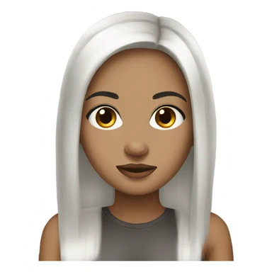 black straight hair white girl sticker