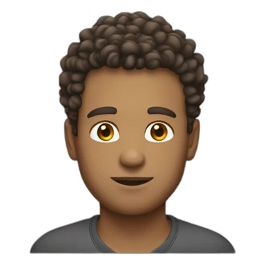 Man with brown curly hair fade haircut sticker