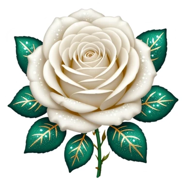 Glitter White Roses sticker