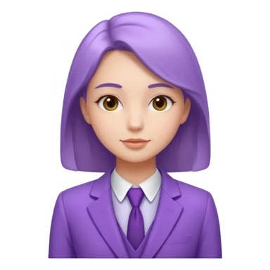 lavender-purple girl Suit, smooth rounded neckline, simple design, glossy surface, plain background. sticker