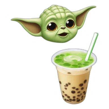 Yoda qui bois un Bubble Tea sticker
