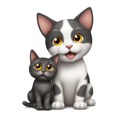 Cat loves at dog  sticker