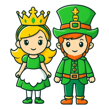 Princess with leprechaun  sticker