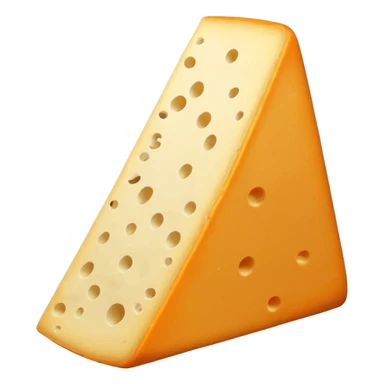 Saint-Nectaire cheese wedge, rustic orange-grey rind, pale yellow supple interior, smooth cut surface, slight sheen, tiny holes, wrinkled rind, no board or extras, soft lighting, subtle shadows, emoji scale sticker