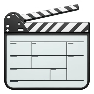 side view of film slate outline, just essential black lines, no color or fill sticker