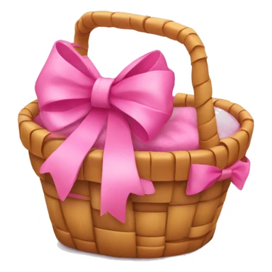 Basket with pink bow on top  sticker