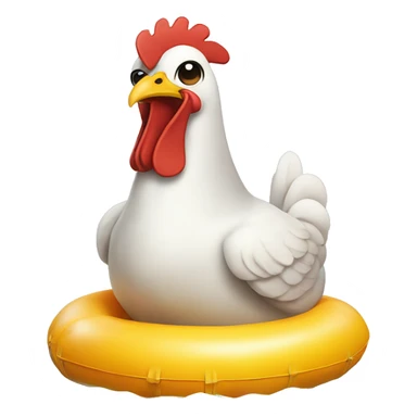 chicken in a floatie sticker