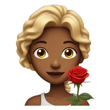 girl with rose sticker