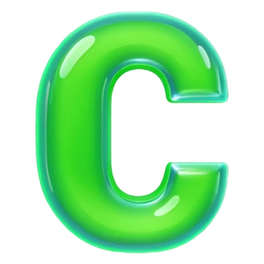 neon green bubble letter C sticker