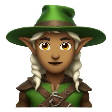 Fierce elf ranger wearing fedora  sticker