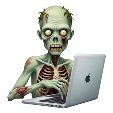 Zombie on a laptop sticker