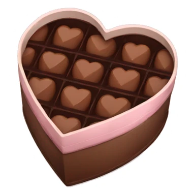 heart box fill with chocolate sticker