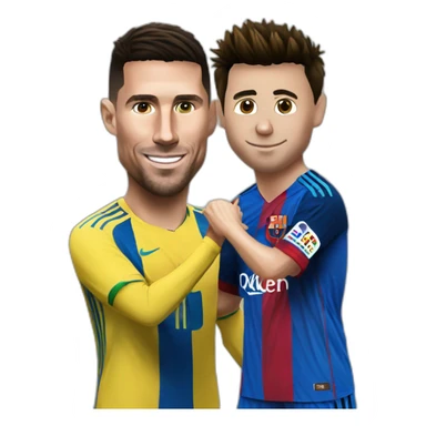 Ronaldo qui embrasse messi sticker