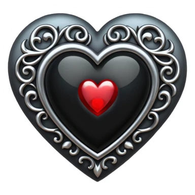 realistic gothic heart with a black gemstone sticker