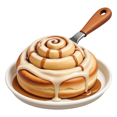 Cookie dough scoop on top of cinnamon roll sticker