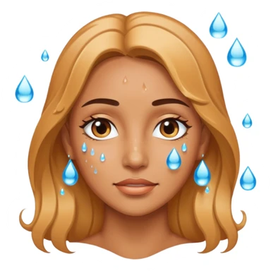 Water on female face sticker