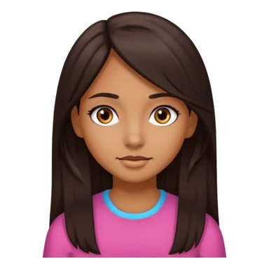 Tengo el cabello largo soy morena Tengo los ojos café oscuro y soy chica  sticker