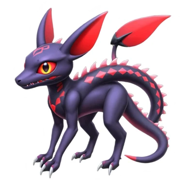 Gothic Edgy Badass Cool Genesect-Umbreon-Salandit-Fakémon-hybrid-creature (full body)  sticker