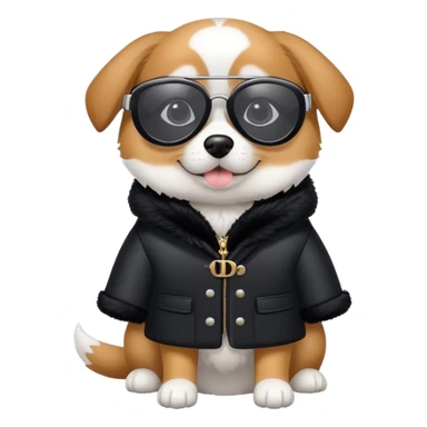 Dog wearing Dior snow glasses sticker