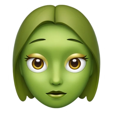 olive with face sticker