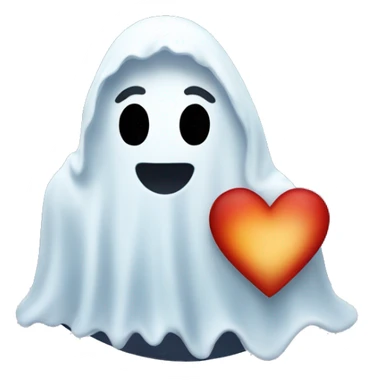 ghost with heart sticker