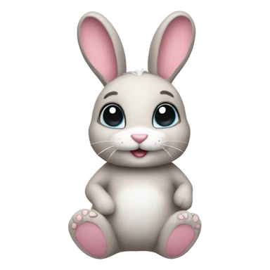 Bunny wearing bunny slippers sticker