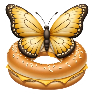 Butterfly bagel sticker
