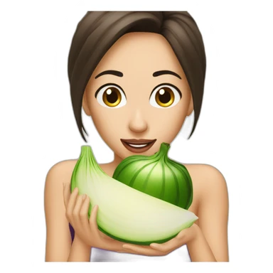 Beauty eating onion  sticker