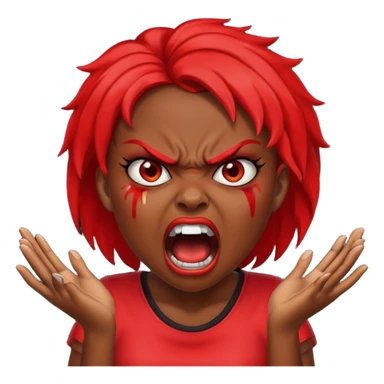 redtsion angry black girl ragebait red face sticker