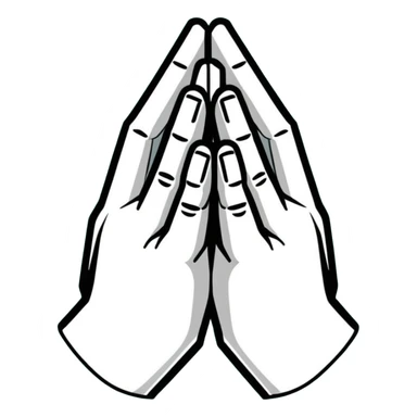 Geometric Maya style prayer hands - thank you for reply, strictly white and deep dark green only, angular sharp lines sticker