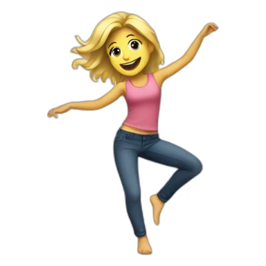blonde girl dancing and singing in her room sticker