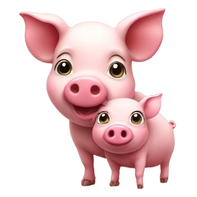 heart with a piglet sticker