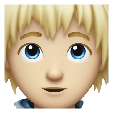 messy fringe boy with blue eyes and blonde hair sticker
