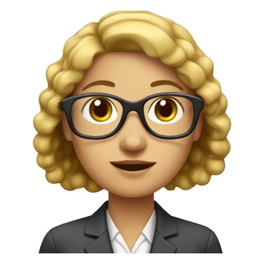 office lady with glasses sticker