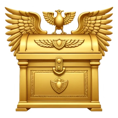 the Ark of the Covenant, golden chest with handles and winged figures sticker
