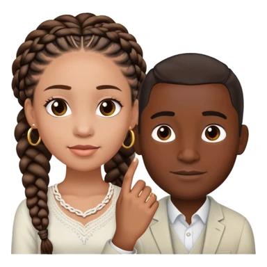 lighter black girl with braids w her darkskin man with her visible wedding ring   sticker