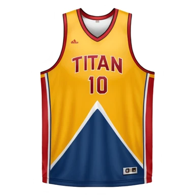 red, yellow, white titan basketball jersey sticker