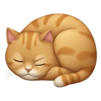 Fat light brown cat sleeping sticker