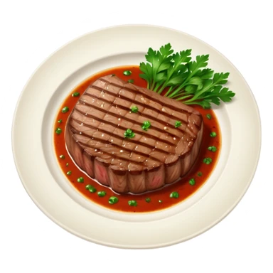plate of steak, top down camera sticker