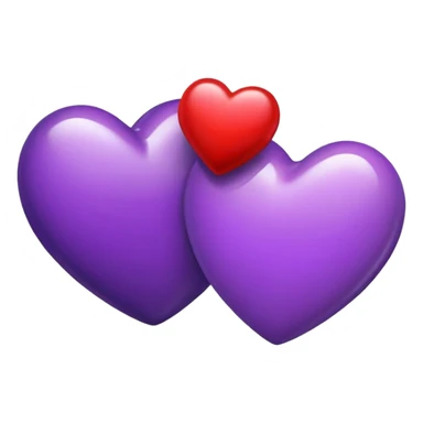 Red and purple hearts beside each other  sticker