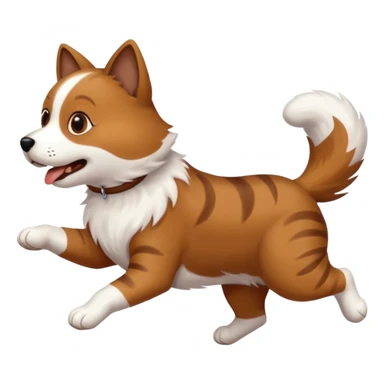 dog chasing cat sticker