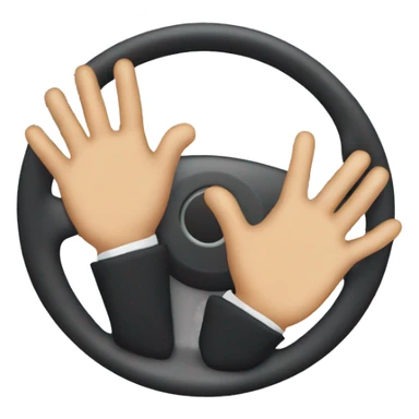 Hands near the steering wheel sticker