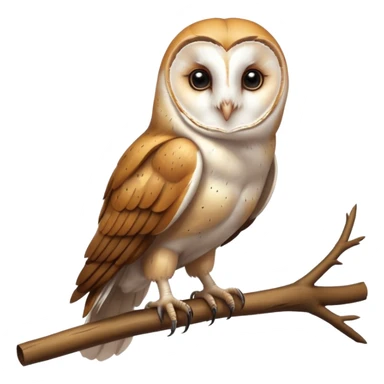 barn owl on branch sticker